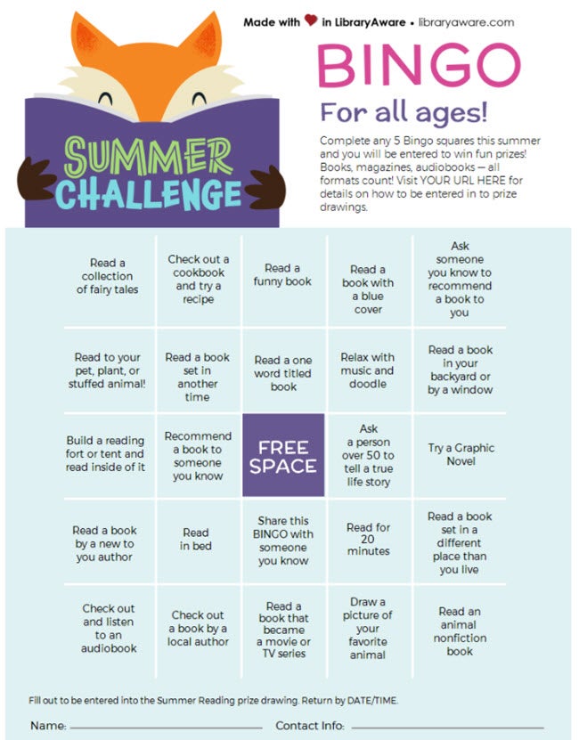 summer reading bingo image    